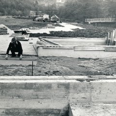 Ausbau- und Neubauarbeiten im Kurpark Gemünd, 1977. (Foto: Heinz Naumenn/SA Schleiden, Bildsammlung)