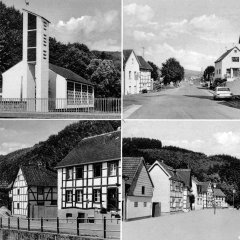 Ansichtskarte von Oberhausen 1970 mit verschiedenen Teilansichten und der neuen Kirche St. Josef. (Foto: Stadtarchiv)
