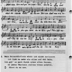 Aus der Festschriftensammlung des Schleidener Stadtarchivs stammt dieses Notenblatt eines Marschlieds des Musikvereins Schöneseiffen e.V.. Es wurde veröffentlicht im Heft „50 Jahre Musikverein Schöneseiffen 1954-2004“ auf Seite 72. (Repro: Stadtarchiv Schleiden)