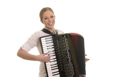 Foto einer Akkordeonspielerin Foto einer Akkordeonspielerin