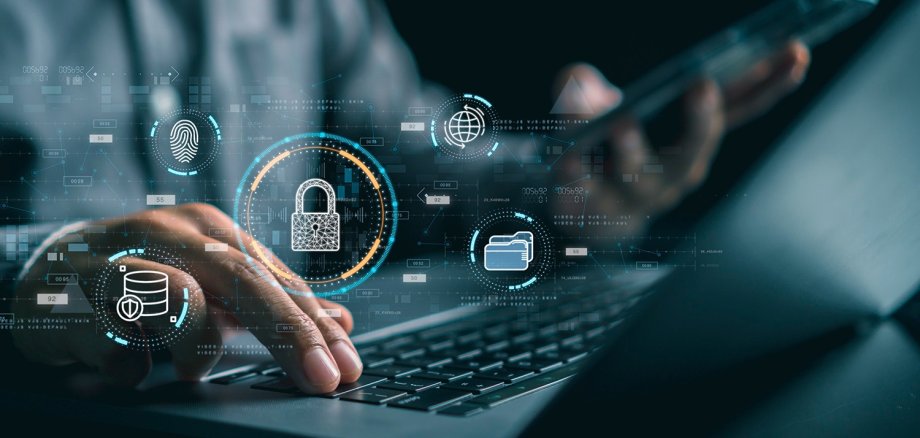 Cybersicherheit, Konzept, Computer Netzwerk