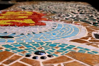 Mosaik auf der Olefmauer Mosaik auf der Olefmauer