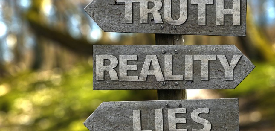 Straßenschild Truth, Reality, Lies