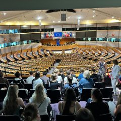Der Parlamentssaal mit fachkundiger Führung.
