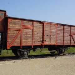 Ein Waggon, in dem die Transporte in die KZs im Dritten Reich durchgeführt wurden.