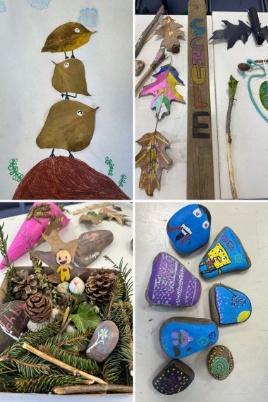 Mit den Schätzen aus der Natur konnten die Schülerinnen und Schüler kreativ sein. Mit den Schätzen aus der Natur konnten die Schülerinnen und Schüler kreativ sein.