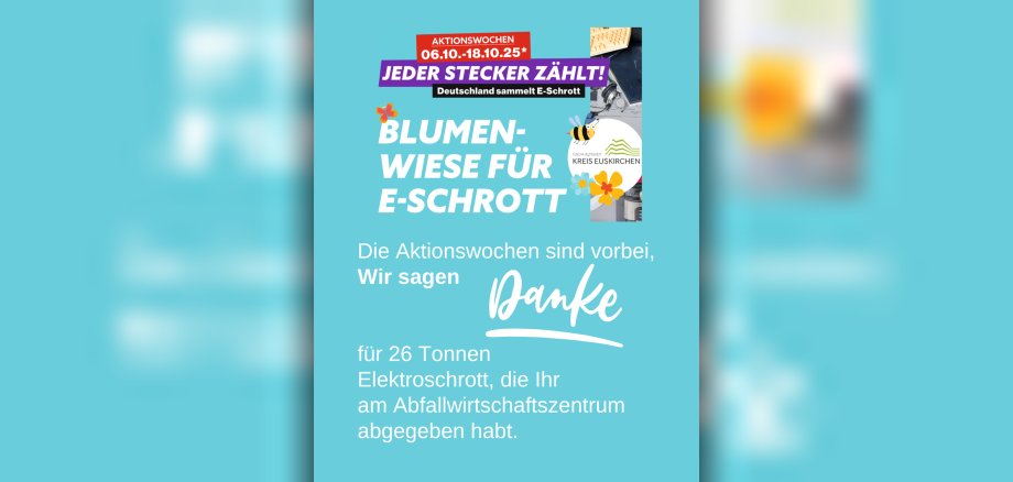 Blumenwiese für E-Schrott - Danke. Blumenwiese für E-Schrott - Danke.