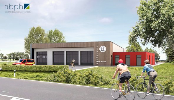 17/2025 - Bild 02: Ansicht des neuen Feuerwehrgerätehauses in Herhahn.