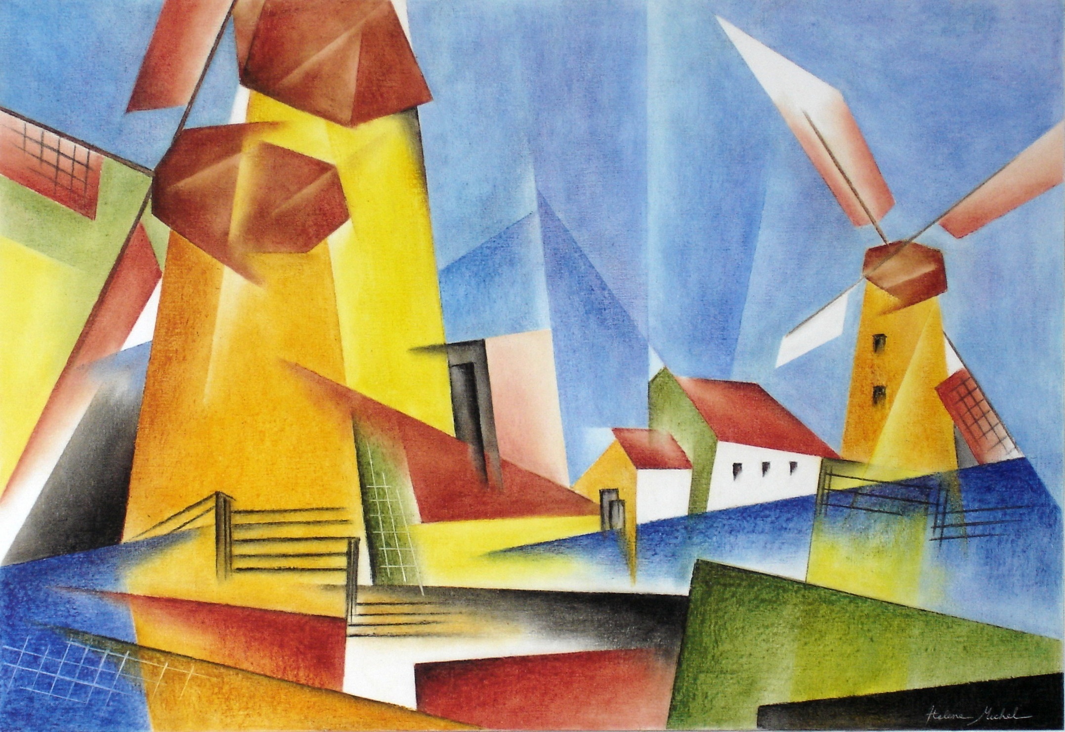 07/2026 - Bild 01: Das abgebildete Werk der Bonner Künstlerin Helene Michel trägt den Titel „Rheindelta“. Dieses und andere Werke können ab dem 23. April 2026 im Schleidener Rathaus bestaunt werden. (© Hélène Michel)