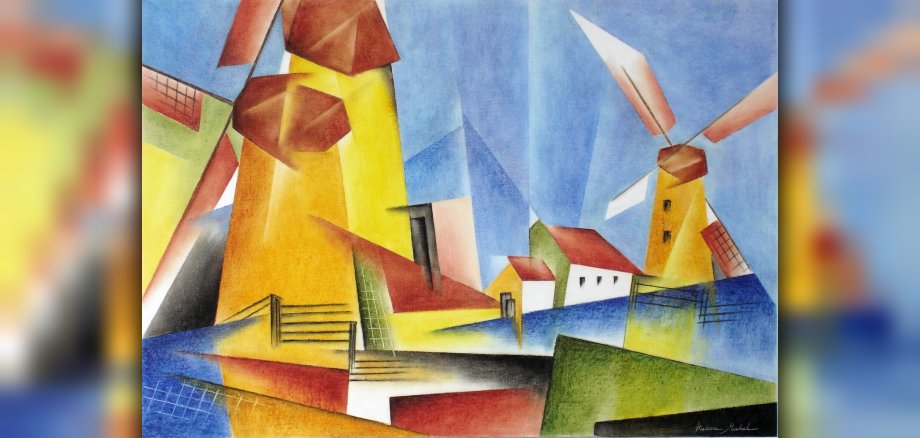 07/2026 - Bild 01: Das abgebildete Werk der Bonner Künstlerin Helene Michel trägt den Titel „Rheindelta“. Dieses und andere Werke können ab dem 23. April 2026 im Schleidener Rathaus bestaunt werden. (© Hélène Michel) 07/2026 - Bild 01: Das abgebildete Werk der Bonner Künstlerin Helene Michel trägt den Titel „Rheindelta“. Dieses und andere Werke können ab dem 23. April 2026 im Schleidener Rathaus bestaunt werden. (© Hélène Michel)