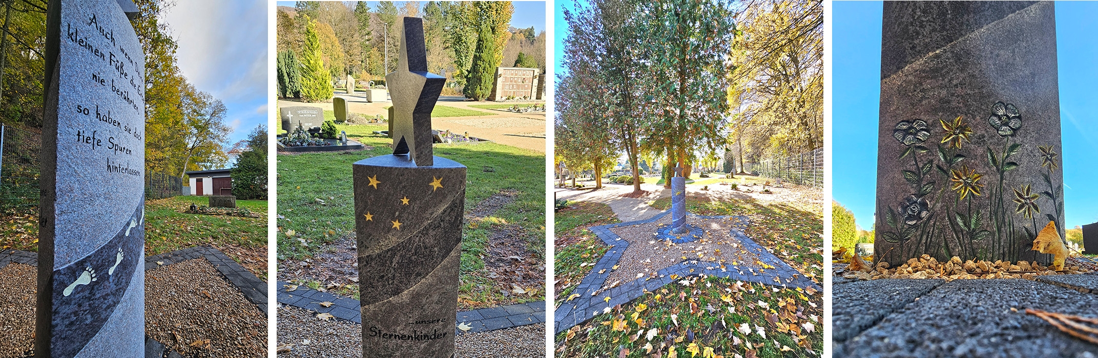 Sternenfeld auf dem Friedhof in Gemünd.