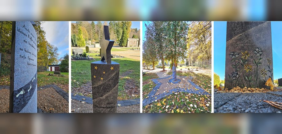 Sternenfeld auf dem Friedhof in Gemünd.