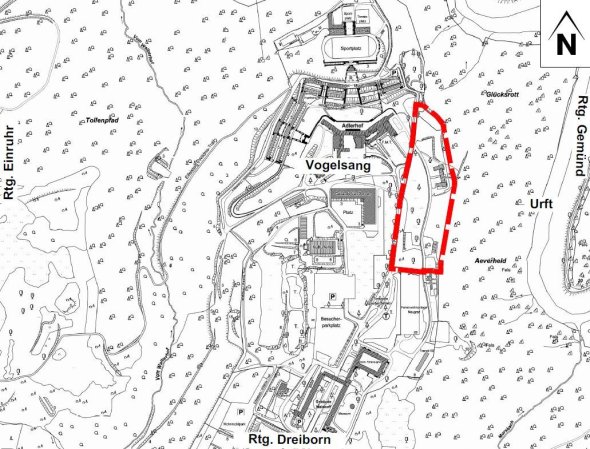 Geltungsbereich Bebauungsplan Nr. 119 Ferienwohnanlage Vogelsang.