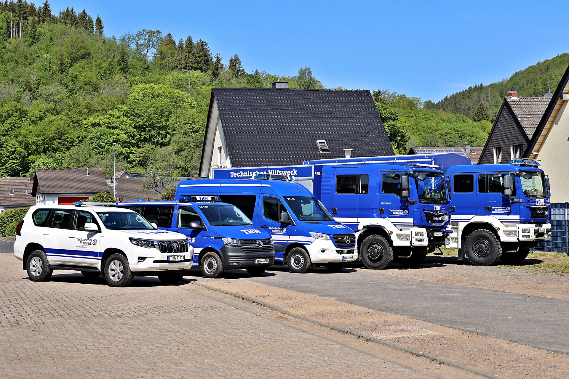 Fuhrpark des THW in Schleiden.