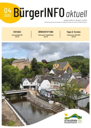 Titelseite der aktuellen Ausgabe. Aktuelle Titelseite der BürgerINFO aktuell