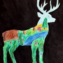 Hirschsilhouette, JSG Kl. 6b Hirschsilhouette, JSG Kl. 6b