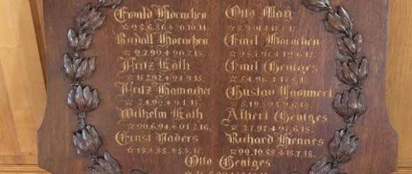Gedenktafel im Dorfsaal Harperscheid.