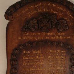 Evangelische Kirche Evangelische Kirche, Detailansicht Gedenktafel