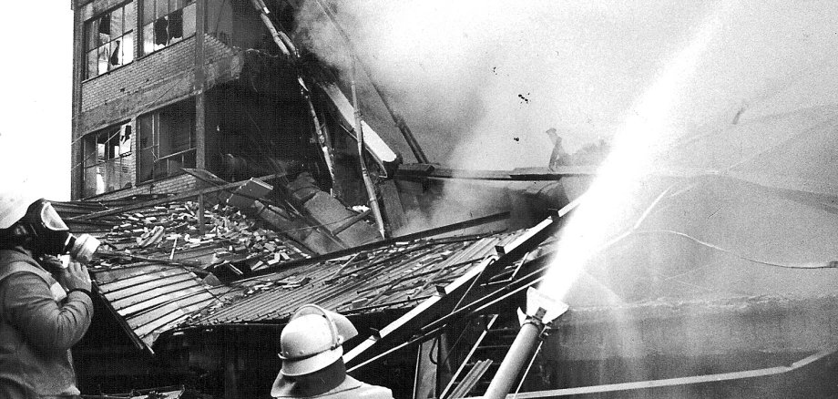 Brand an der Glashütte mit nachfolgendem Gebäudeeinsturz 1991