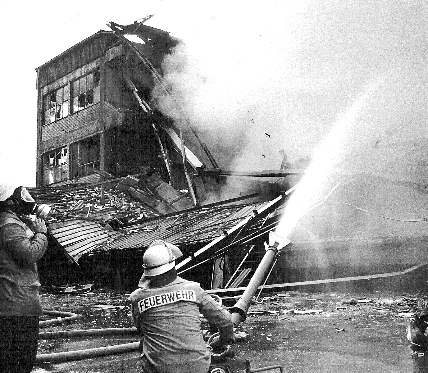 Brand an der Glashütte mit nachfolgendem Gebäudeeinsturz 1991