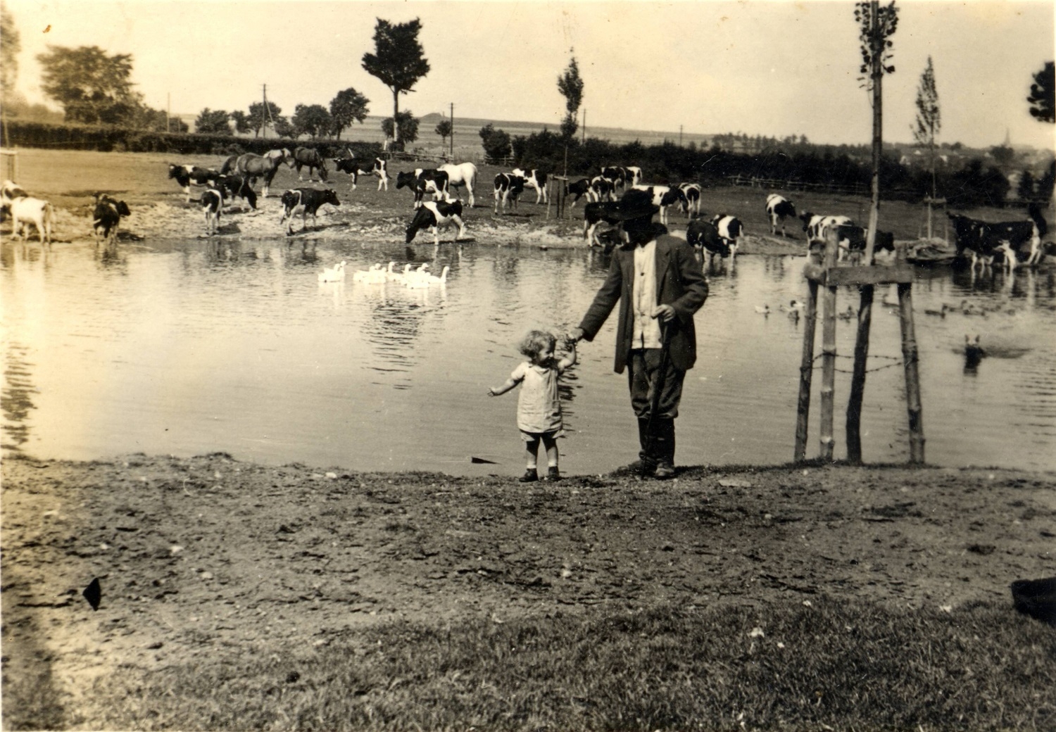 Der Weiher am Walberhof, etwa 1920.