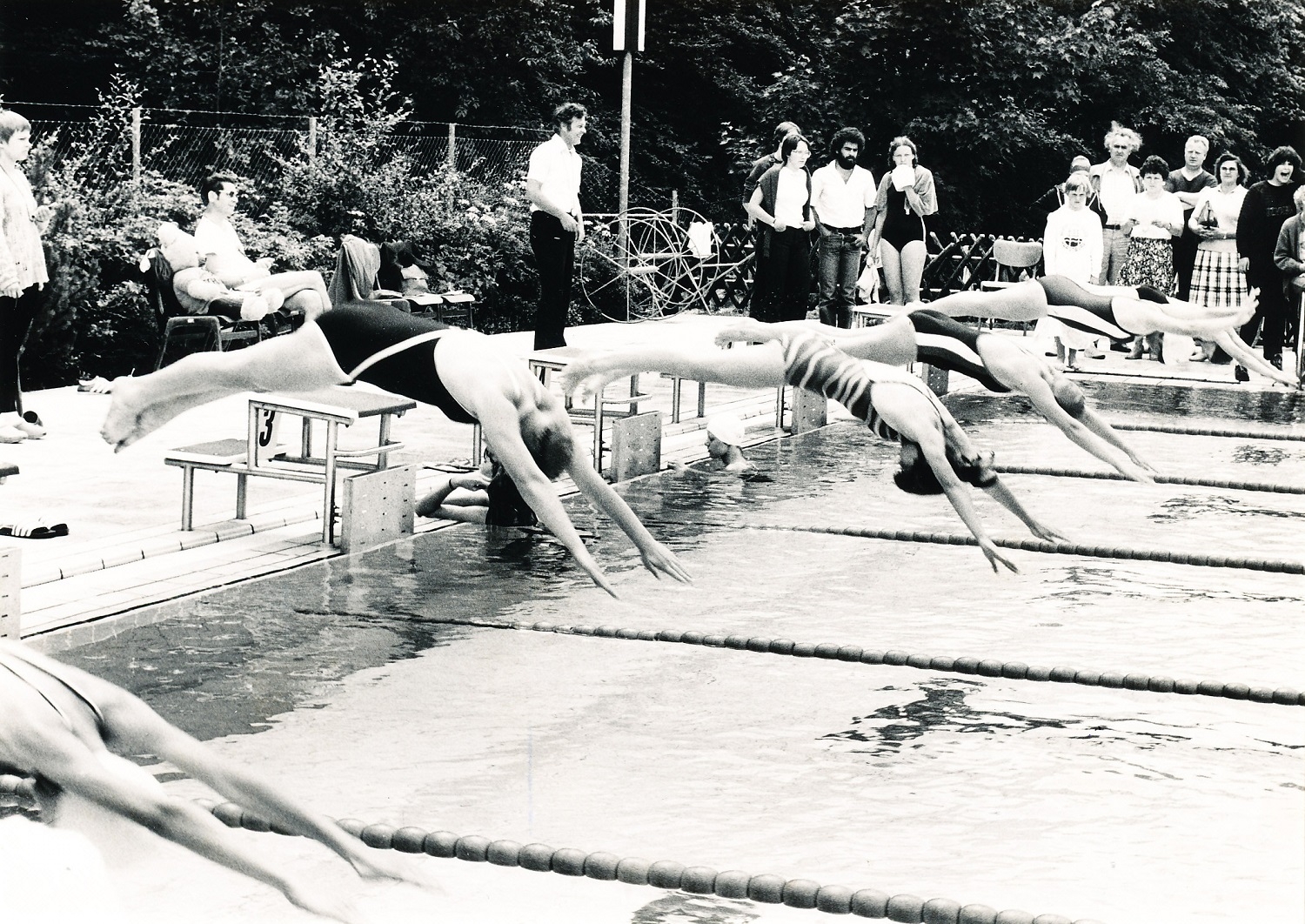 Schwimmfest des TuS Schleiden 08 e.V. im Freibad Schleiden, 1981. 