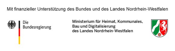 Logo Bundesregierung und Ministerium für Heimat, Kommunales, Gleichstellung, Bau und Digitalisierung Logo Bundesregierung und Ministerium für Heimat, Kommunales, Gleichstellung, Bau und Digitalisierung NRW