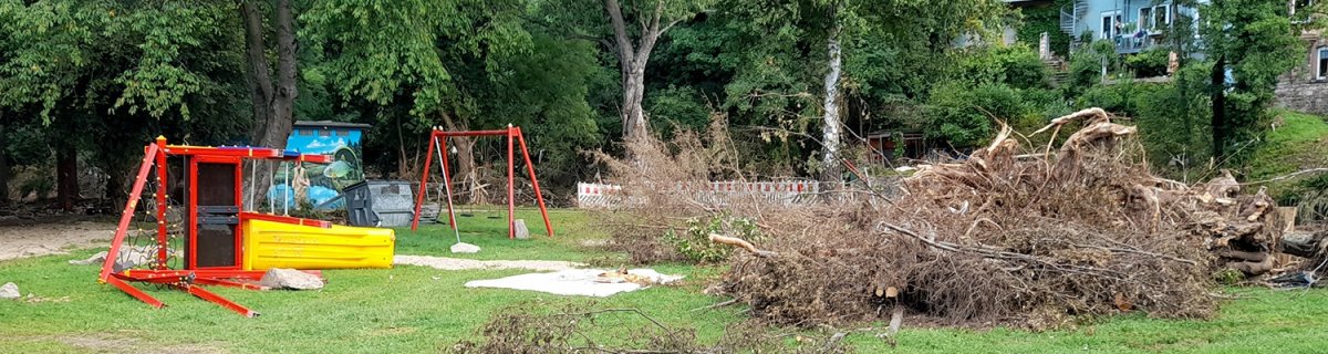 Die Aufnahmen zeigen den Spielplatz hinter der alten Schule in Gemünd unmittelbar nach der Hochwasser-Katastrophe. Die Aufnahmen zeigen den Spielplatz hinter der alten Schule in Gemünd unmittelbar nach der Hochwasser-Katastrophe.