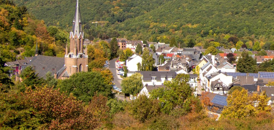 Blick auf Gemünd vom Eifelblick Kreuzberg.