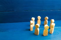 People Stand In A Circle. A Circle Of People. The Concept Of Dis