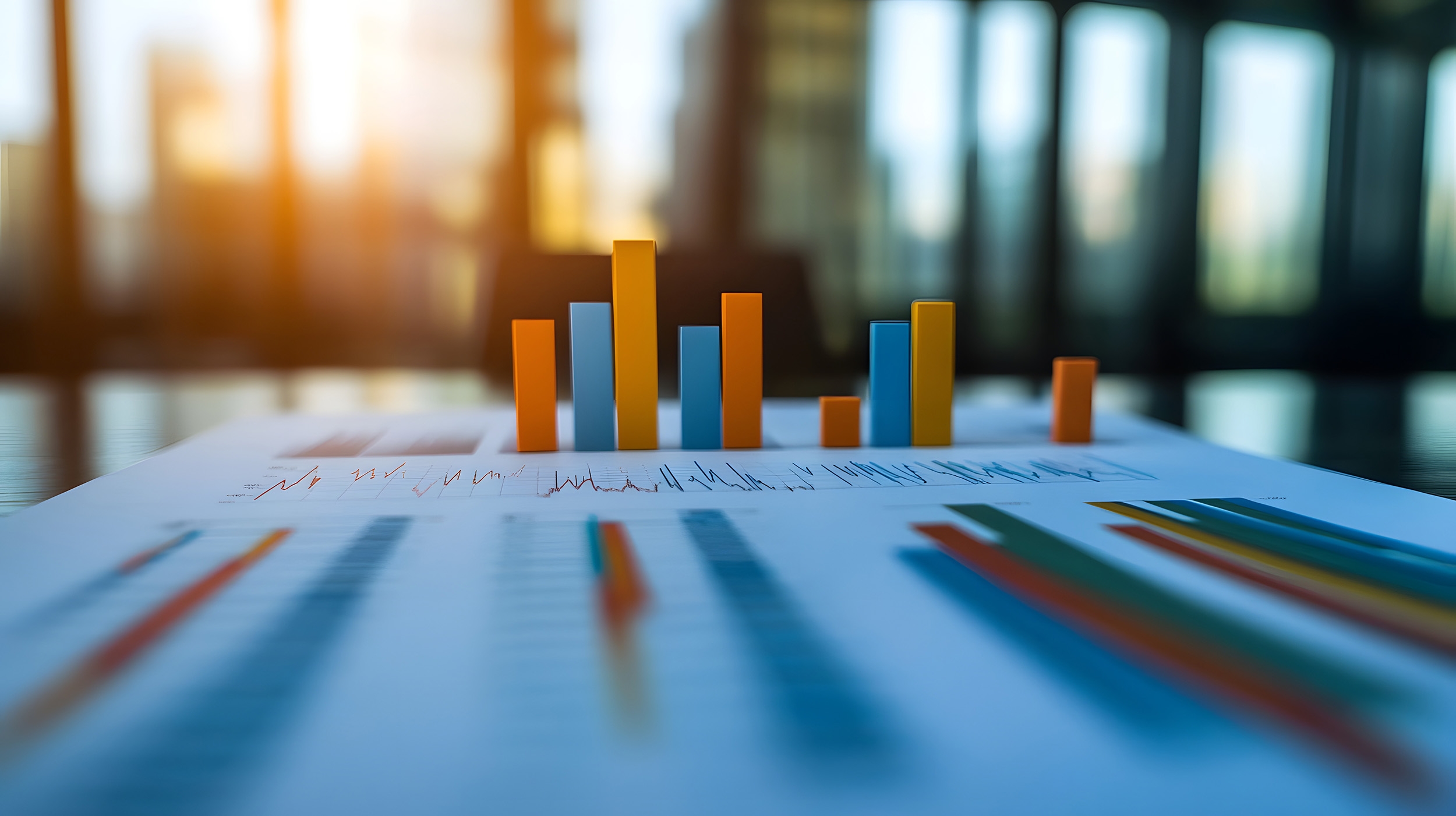 Diagramm mit Balkengrafik auf Papier.