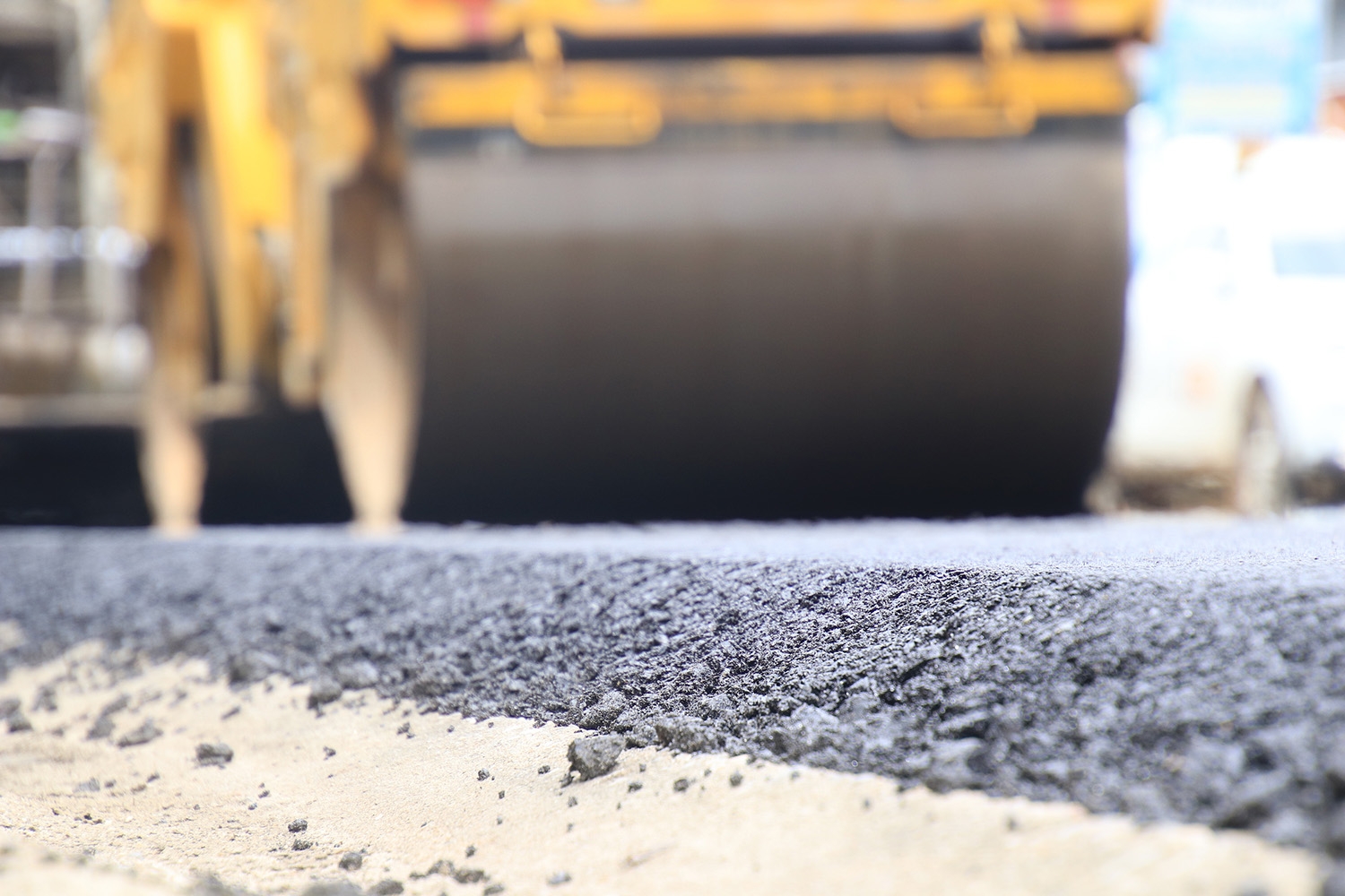 Straßensanierung, Teerwalze