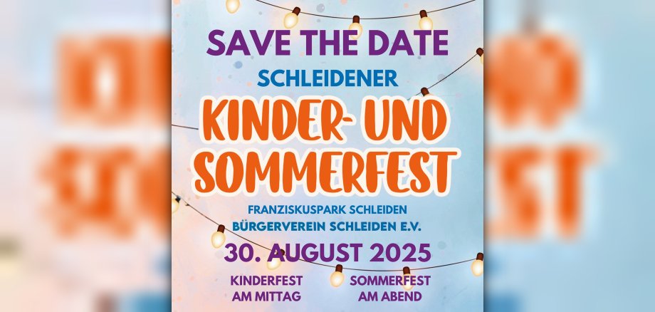 Gezeichnete Szenen eines Kinder- und Sommerfestes.