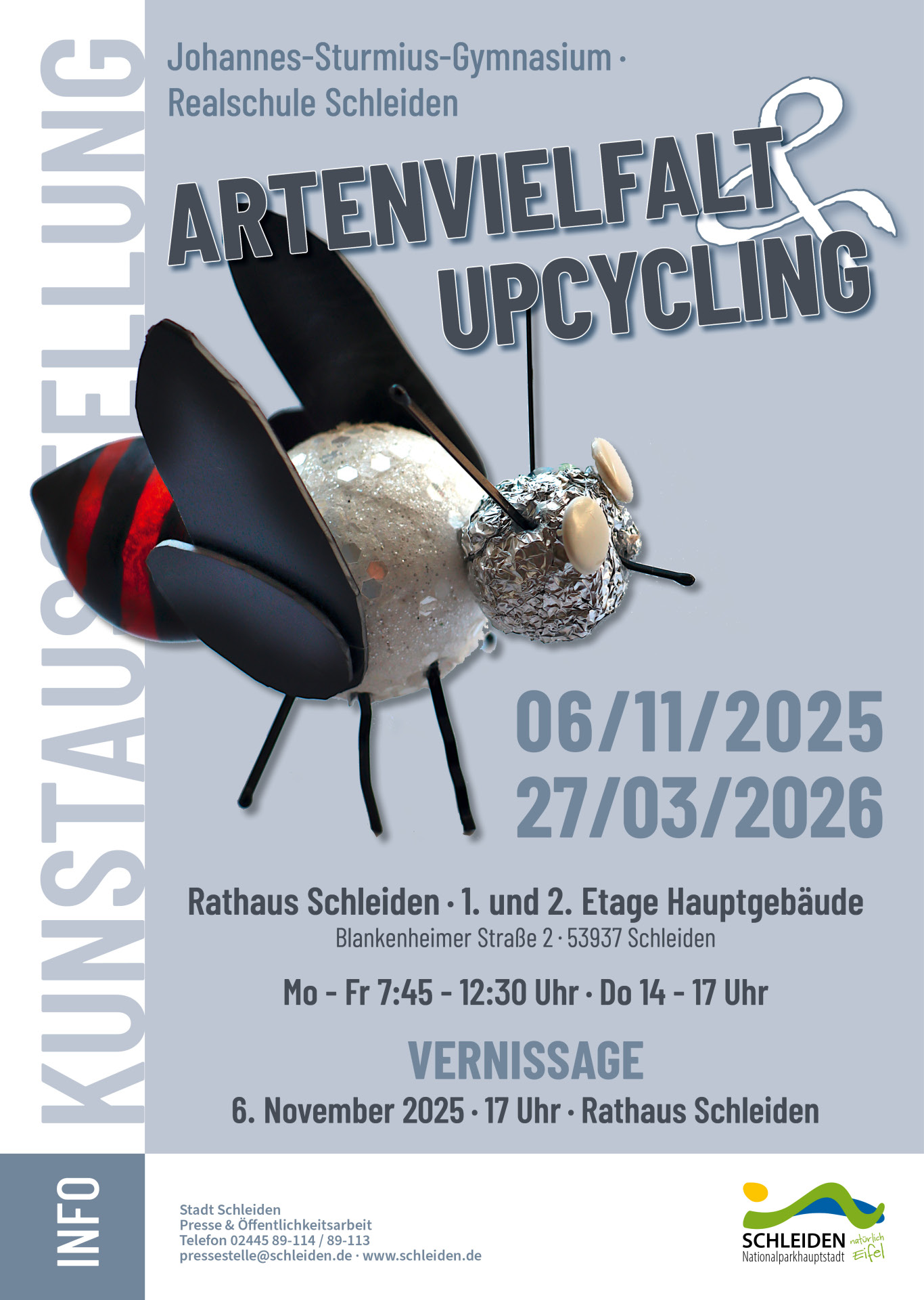 Kunstaustellung Artenvielfalt & Upcycling des Johannes-Sturmius-Gymnasiums und der Städtischen Realschule Schleiden