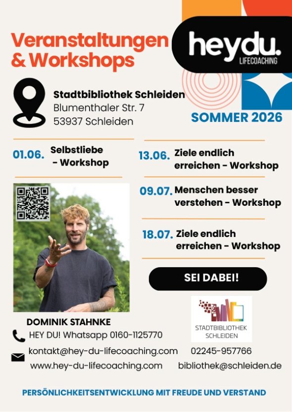Veranstaltungen und Workshops in der Stadtbibliothek Schleiden.